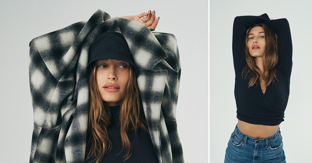 hailey bieber gets flexible for levis ok